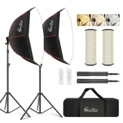 Softbox Lighting Kit,37" Octangle Softbox Photography Lighting Kit with 110W ...