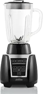 [Sunbeam] Auto Clean Blender & Smoothie Maker | Self Cleaning Function | 1.25L Glass Jug | Powerful 550W Motor | One-Touch Controls | Crushes Ice | Black | PBT3000BK