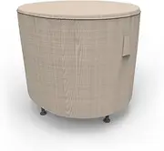 Budge P5A31PM1 English Garden Round Patio Table Cover Heavy Duty and Waterproof, Small, Tan Tweed