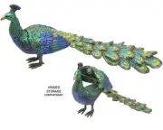 RUCINNI Large Peacock Jeweled Trinket Box, Purple