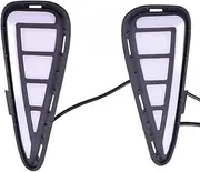 2Pcs LED Daytime Running Light Fog Light Cover DRL Yellow Turn Signal Light for Toyota Camry 2015 2016 2017