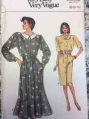 1986 Vogue DRESSES, sizes 8 10 12, uncut sewing pattern