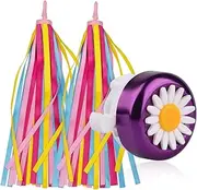 U-LIAN Kids Bike Bell Girl Bicycle Bell with 2 Shinny Scooter Streamer Tassels