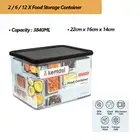 2 / 6 /12 X Food Container Kitchen Fridge Freezer Pantry Storage Organiser 3.84L