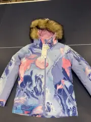 NWT Roxy American Pie Print Jacket Coat Azure Blue Landscape Girls Size XL 14