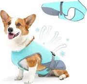 Dog Cooling Vest for Summer, Lightweight Jacket Dog Cooling Shirt, UV Protection Cooling Harness for Outdoor Activity with Breathable Mesh, Small(Blue, X-Large)