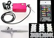 Ebest Multi-purpose Airbrush Nail Art System Compressor W/ 5PC Random Airbrush Stencil Templat