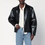 [Séfr] Shiny Black Zip-up Jacket In Eco-leather L Black