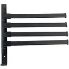 Swivel Towel Rack,Wall Mounted Black Towel Bar with 4-Arm Towel Hanger1146
