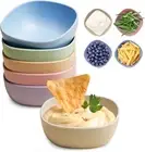 6 Pack Wheat Straw Soy Sauce Dishes, 4.5 OZ Small Dessert blue, pink, purple