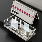 Plain Leather Plating Phone Case w/ Screen Protector For Samsung Galaxy Z Fold 6