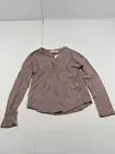 Hippie Rose Cozy Act! Pink Faded Mauve Long Sleeve Top 1/4 Button Down DS0044
