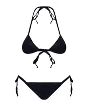 lurex bikini set L,M navy blue