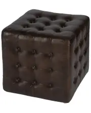 Butler Specialty Company Leon Button Tufted Leather Ottoman