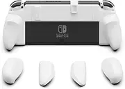 [Skull & Co.] NeoGrip: an Ergonomic Grip Hard Shell with Replaceable Grips [to fit All Hands Sizes] for Nintendo Switch OLED and Regular Model [No Carrying Case] - White