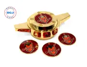 Monte Carlo Candy Red on Gold Lowrider Wire Wheel Metal Chips Emblems S2
