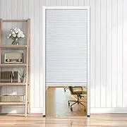 Sliding Closet Doors for Bedrooms, Honeycomb Accordion Doors Interior, Pull Down Invisible Blackout Folding Sliding Door, Room Divider Gate for Kitchen Pantry Shower Closet Doorway(White,62 * 80in)