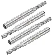 4.7mm Cutting Dia 6.3mm Straight Shank 4 Flute HSS End Mill Cutter CNC Bit 4pcs