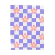 Checkered Daisies Velveteen Plush Blanket Cozy Decor, Throw, Perfect Gift