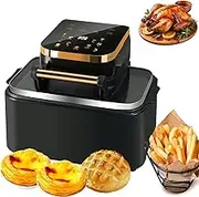 1700W 12L Air Fryer Oven with See-Through Window & Digital Touchscreen - Adjustable Time/Temp, Oil-Free Cooking, Removable Nonstick Basket for Effortless Clean White
