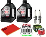 Kawasaki Ninja 250R EX250J Synthetic Oil Change Kit NGK Plugs Oil & Air Filter