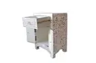 Mother of Pearl Floral 1 Drawer 2 Door Bedside Table White Color