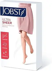 Jobst Women's UltraSheer Knee High 15-20 mmhg Compression Stocking, Medium, Black