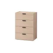 Design Square Keith Chest Of 4-Drawers Tallboy Storage Cabinet - Oak