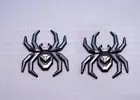 2pcs Silver Black Spider Emblem Fit F-150 Silverado RAM Black Widow Edition