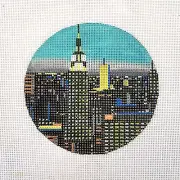 EURO HAND PAINTED NEEDLEPOINT CANVAS: ORNAMENT CITYSCAPE BM
