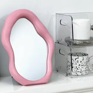 異形不規則桌面鏡梳妝臺化妝鏡中古包豪斯風格裝飾鏡