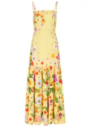 Borgo DE Nor Cordiela Floral-print Cotton Maxi Dress - Yellow - 10 (UK10 / S) 10 (UK10 / S)