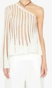 BNWT $360 - SASS & BIDE "sail away" ivory gold one shoulder top XXS
