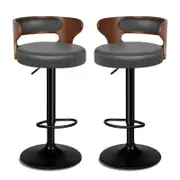 ALFORDSON Set of 2 Bar Stool Kitchen Swivel Chair Wooden Leather Gas Lift Ramiro