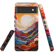 For Google Pixel 6 Tough Protective Cover, Sunny Waves