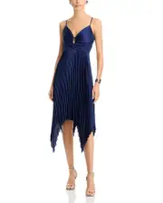 Milly Joanna Pleated Satin Dress