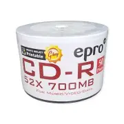 600 x Epro Blank CD -R 52X media - Full Hub White GLOSSY Printable CDR