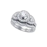 1CT-Diamond 1/3CT-CRD BLISS BRIDAL SETS SINGLE HALO C