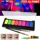 Glow in the Dark UV Face Body Paint Set of 8 Colors Neon Fluorescent Painting AU