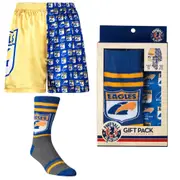 West Coast Eagles Mens Boxer Shorts & Socks Set