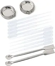 12PCS Small Paint Tray Paint Mixing Palette 2PCS Metal Paint Stirrers and 10PCS Clear Plastic Droppers for Airbrush Paint Mixing Model Painting and DIY Art Craft
