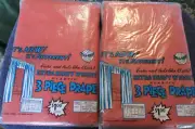 Dura-Wear 3 Piece Plastic Red HeavyWeight Decorator Drape Curtains 2 Pkgs. VTG.