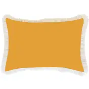 Cushion Cover-Coastal Fringe-Solid Gold White-35cm x 50cm