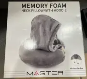 MASTER MEMORY FOAM NECK PILLOW WITH HOODIE WIRELESS EAR BUD MODEL MV-NPH