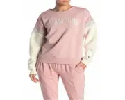 Champion Women's Long Sleeve Quarter Zip Pullover Pink Size X-Large