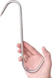 Alele Heavy Duty S-Hooks 10" Stainless Steel Meat Hooks for Butchering，4 Pack (1