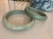 Gorgeous Light Green Jade Bangle Bracelet Taiwanese Jade Nephrite Grade A 62 mm
