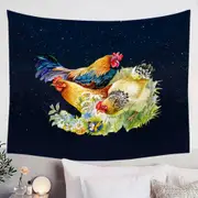 Chickens over Night Skies Tapestry