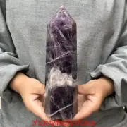 2.06LB Natural Dreamy Amethyst Obelisk Quartz Crystal Point wand Decor XA2766