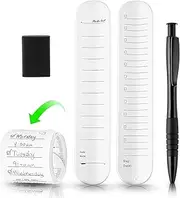 Bewudy 2 Pcs Silicone Memo Wristbands, Wearable Slap Bracelet Memo Notepad with Ruler Scale, Reusable Note Wristband with Eraser Pen, For Adult Student Teacher Nurse Daily Study Work